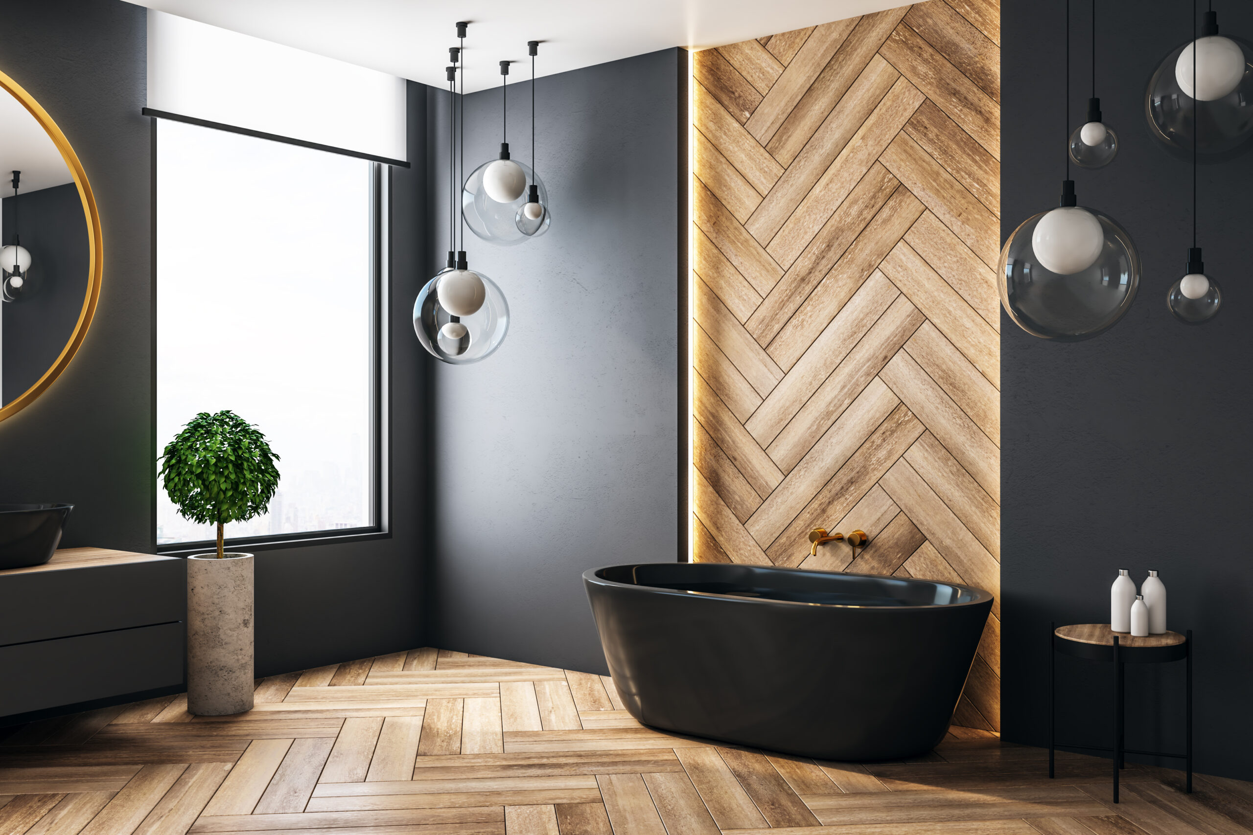 photo salle bain moderne bois