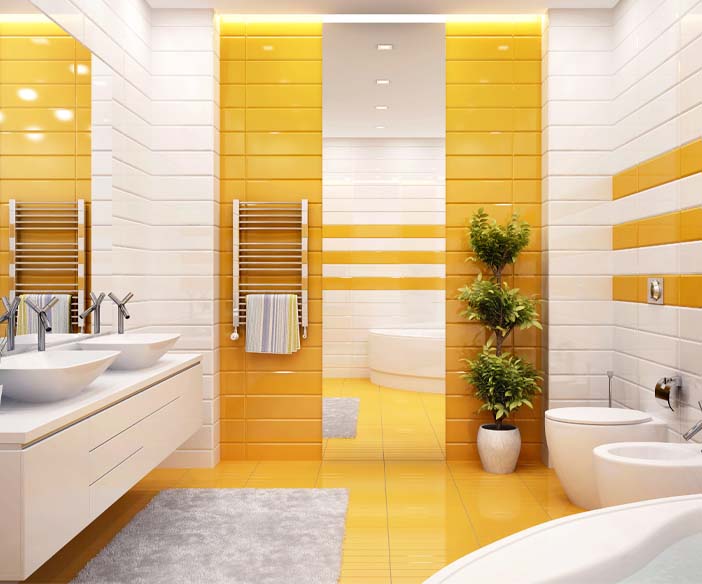 photo salle bain vitamine jaune