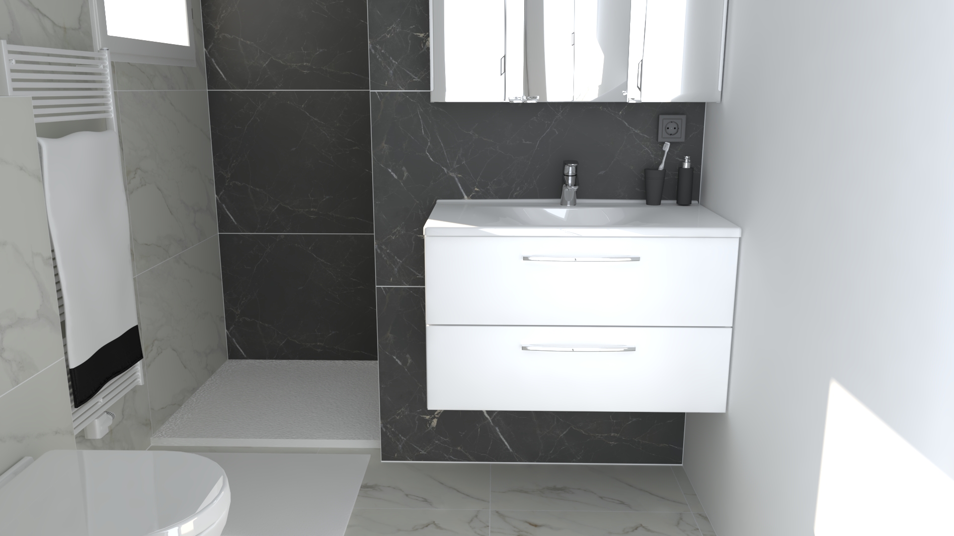 projet salle bain mobilier chic