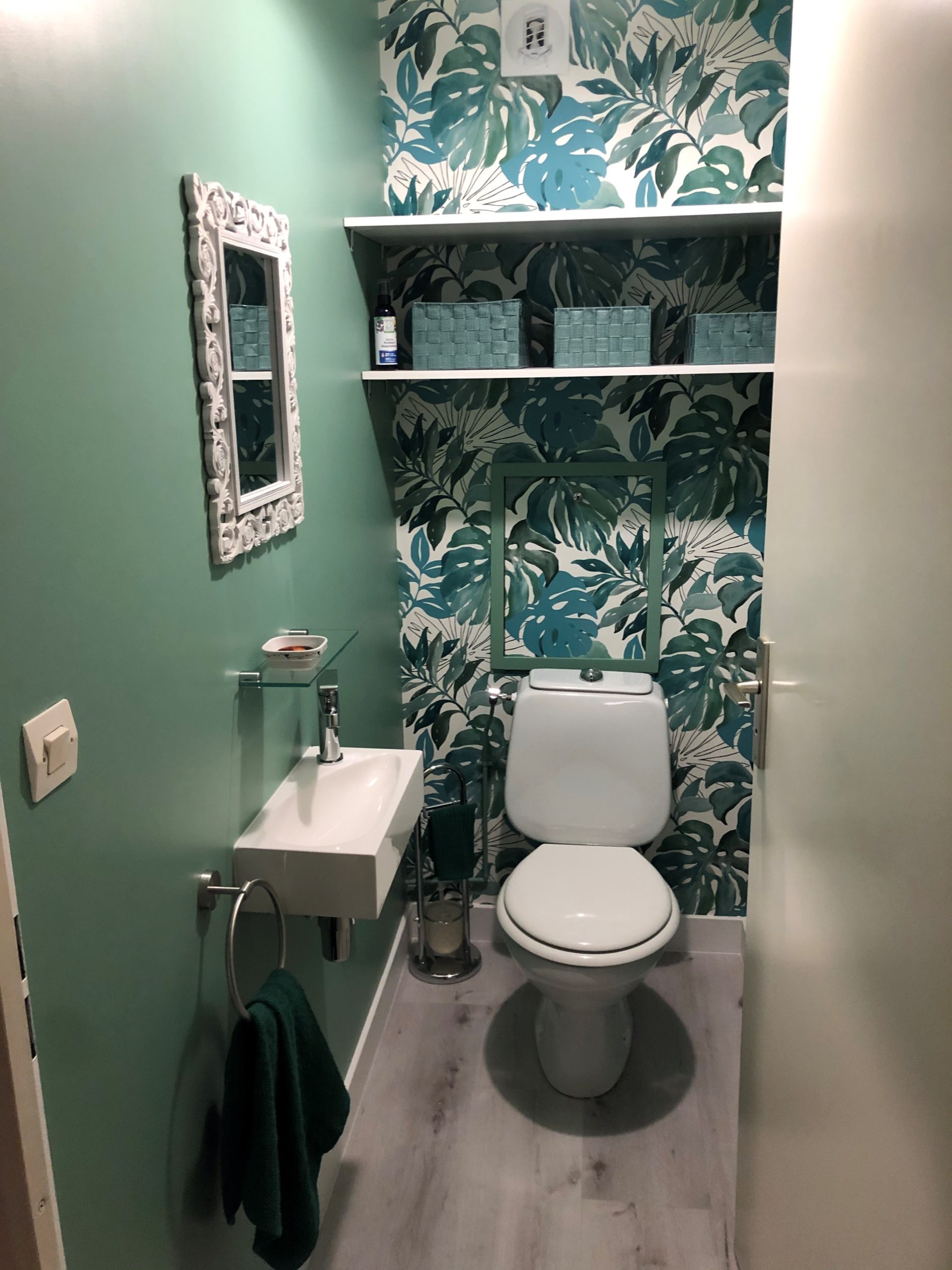 projet salle bain originale coloree toilettes apres cavaroz