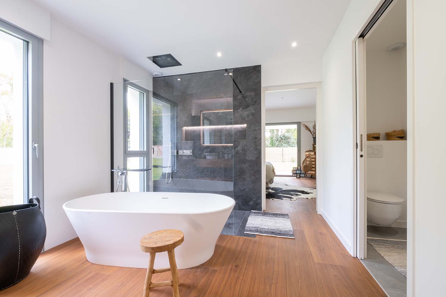 Projet rénovation salle bains contemporaine design baignoire douche Pajot Chénéchaud Vendée 85