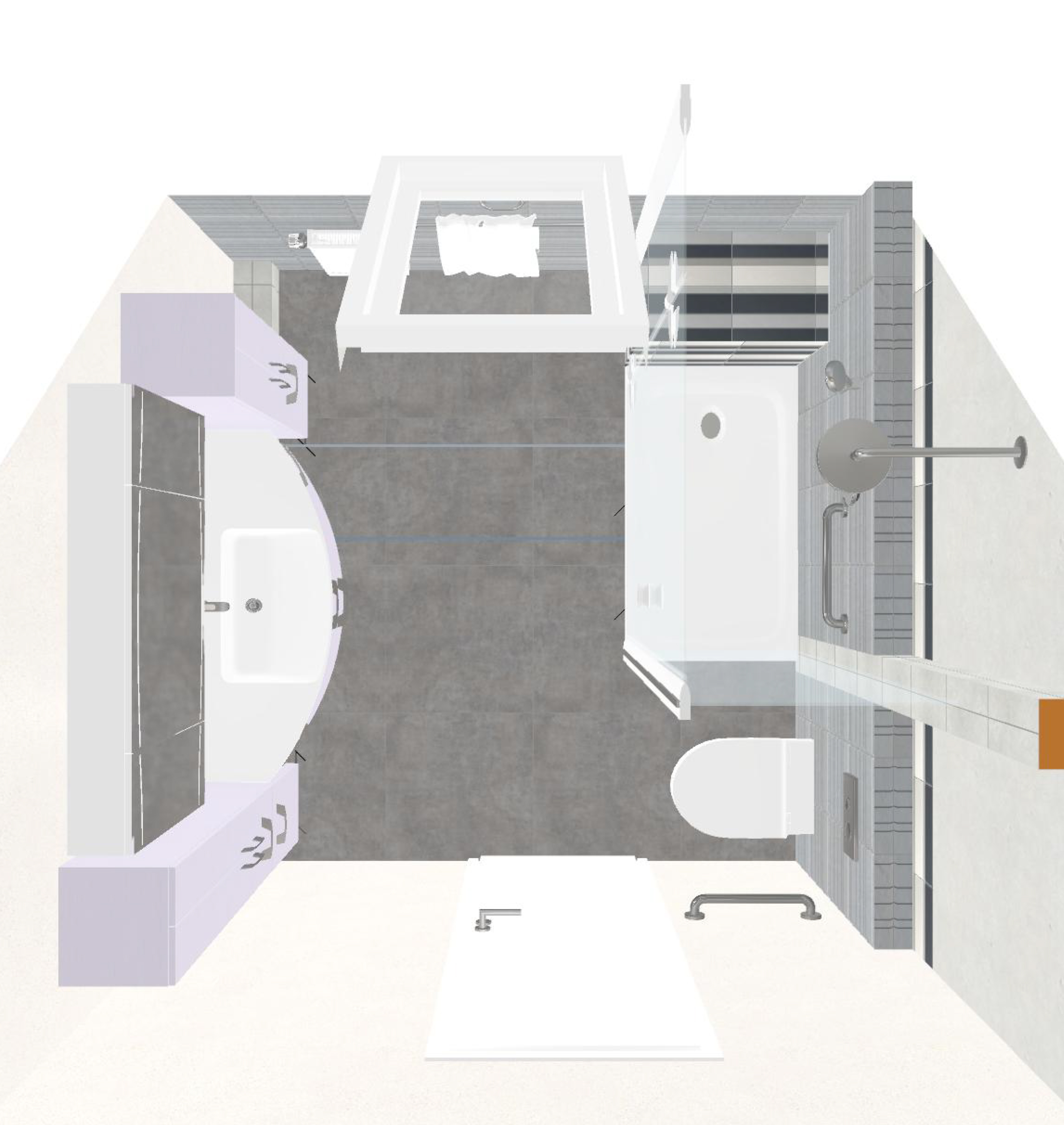 projet renovation salle bain baignoire douche mobilier plan 3d