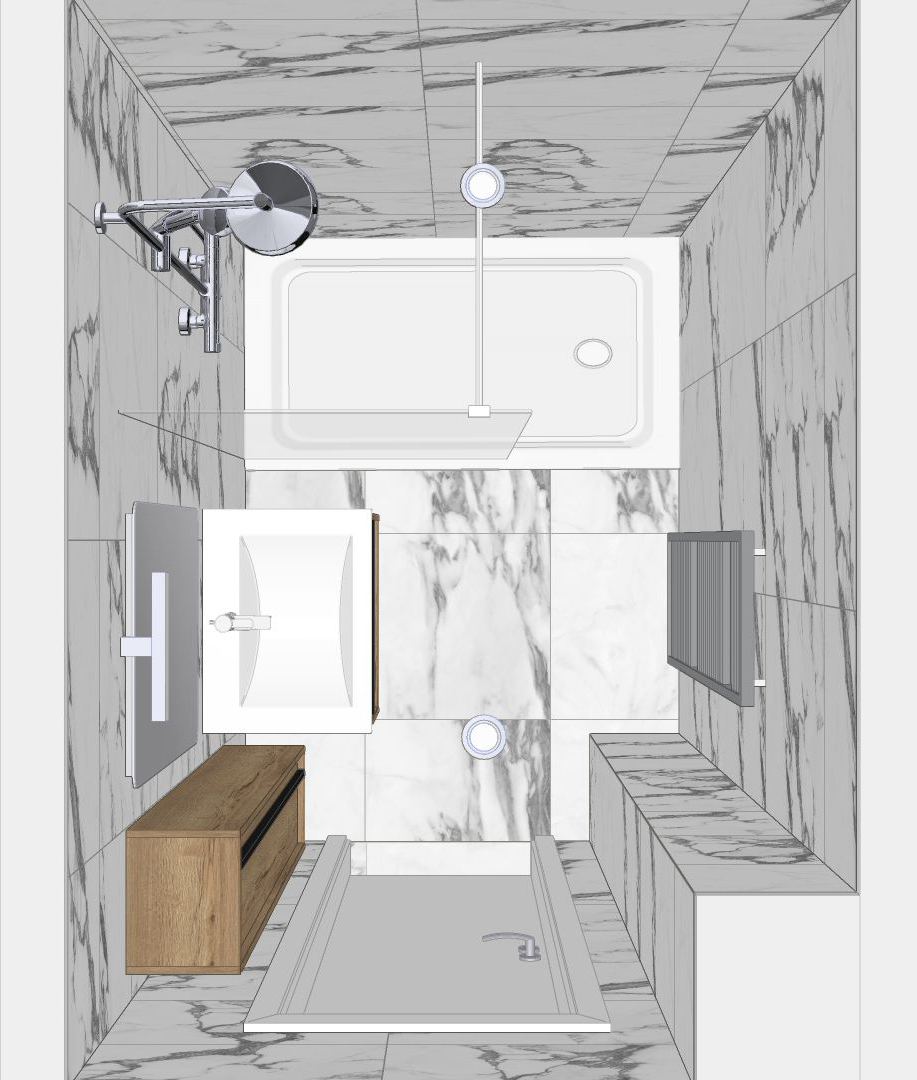 projet salle bain douche blanc marbre apres dalmassoprojet salle bain douche blanc marbre plan 3d dalmasso antibes