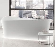 Baignoire salle bain ilot scandinave minimaliste Novellini