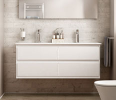 Mobilier meuble salle bain scandinave minimaliste Ideal Standard