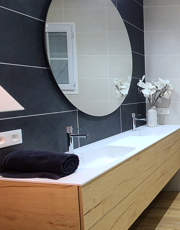 renovation salle bain miroir LED