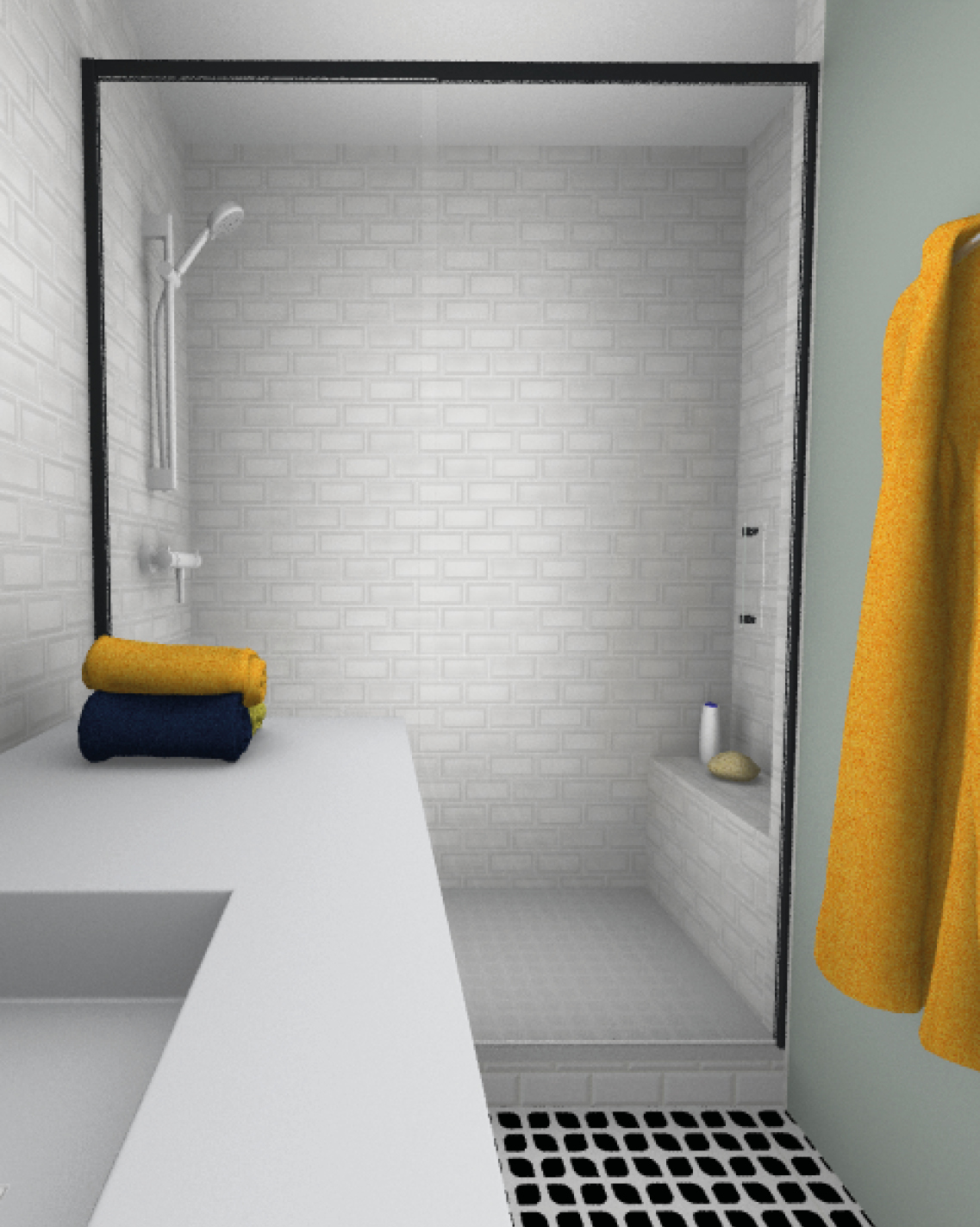 renovation travaux salle de bains classique douche plan 3D Lion Service Dijon