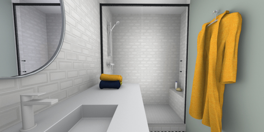travaux renovation salle bains classique plan 3D Lion Service Dijon