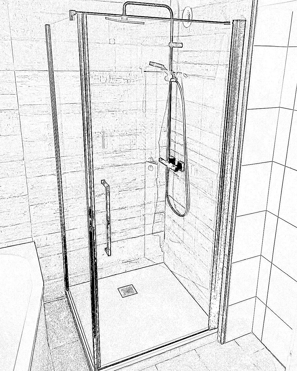 projet rénovation salle bains contemporaine douche plan 3d Gutzwiller Hegenheim