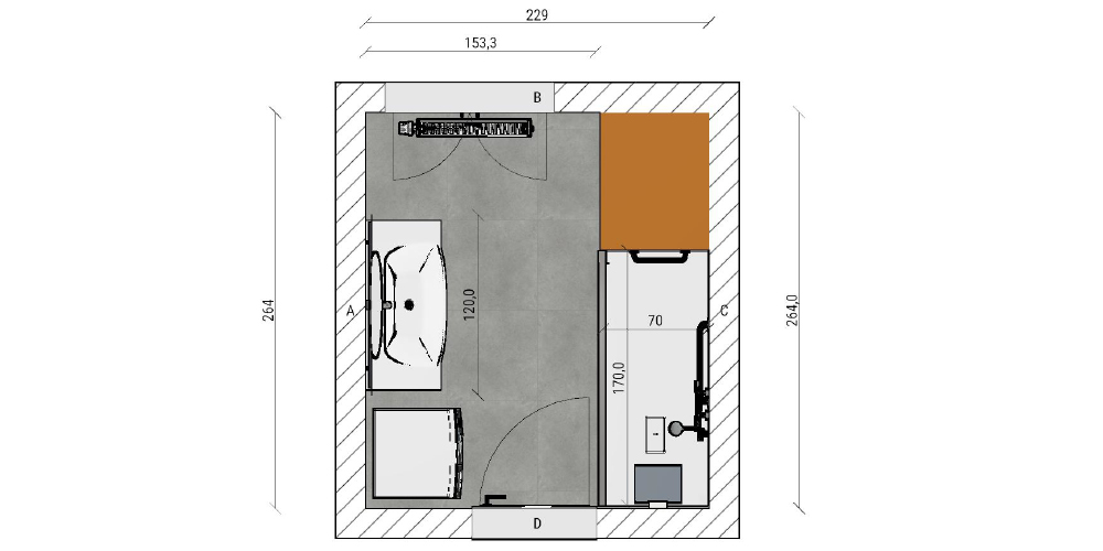 projet rénovation salle bain travaux plan 3d gutzwiller Hofenheim