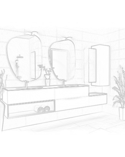 Projet rénovation salle de bain douche Plan 3D