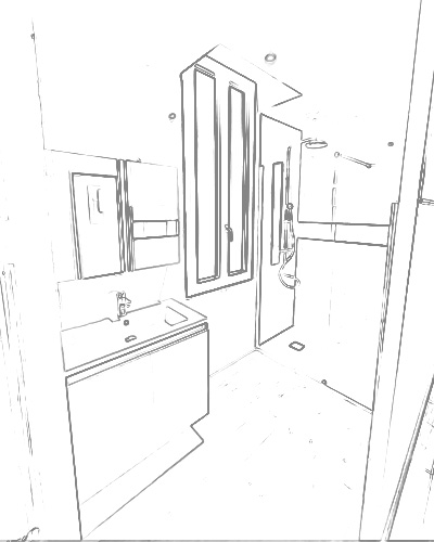 Projet rénovation salle de bain douche Plan 3D