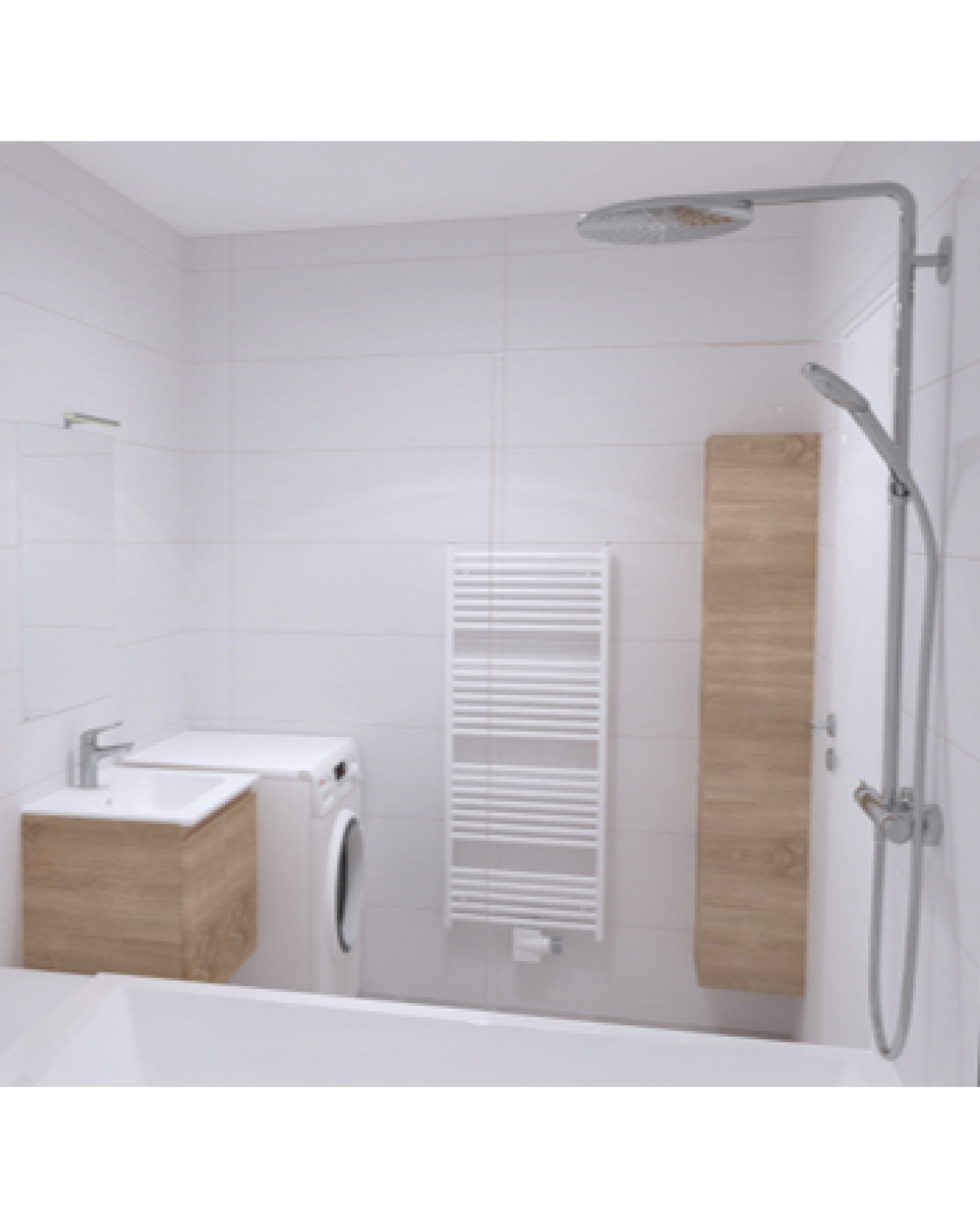 Projet rénovation salle de bain douche Plan 3D