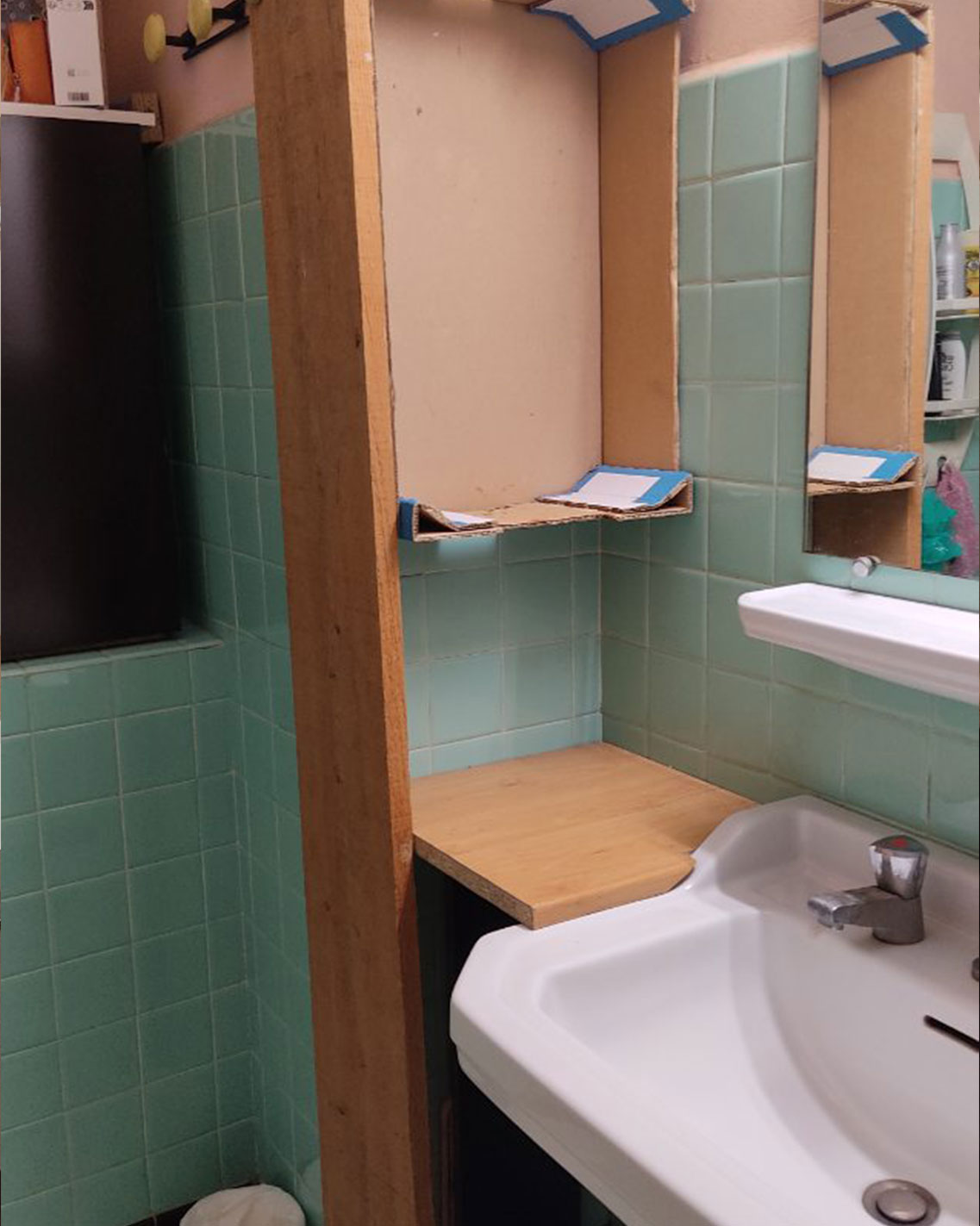 projet renovation salle bain vasque mobilier robinet Dagand Saintes avant