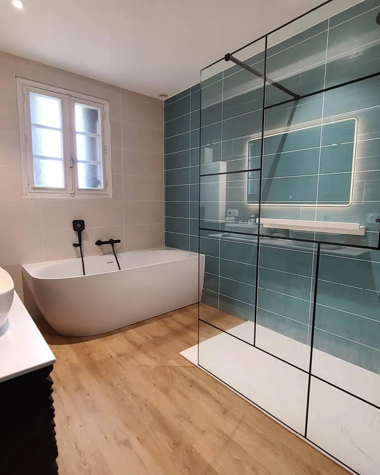 projet renovation salle bain contemporaine S2ED Montamise 86 photo apres