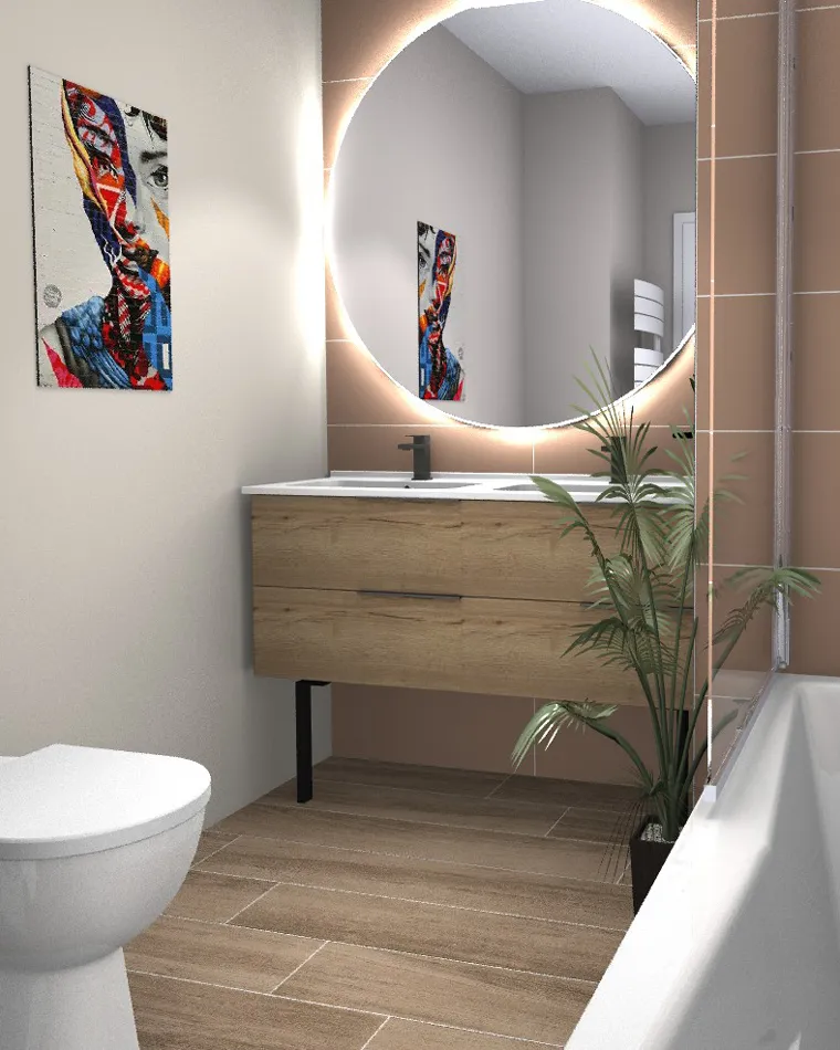 projet renovation salle bain contemporaine S2ED Montamise 86 plan 3d conception