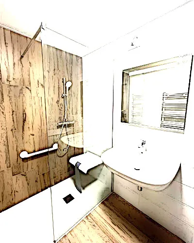 projet renovation salle bain senior pmr douche Myotte Cie Orchamps Vennes 25 plan 3d conception