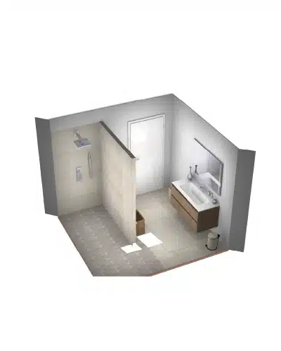 salle de bains contemporaine et zen par Maciejowski sur Limoges (87), photo après-3d Installation douche à l'italienne grand format, par Maciejowski sur Limoges (17), image 3D