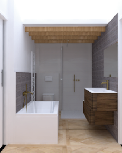 Rénovation complète d'une salle de bains par Myotte à Besançon (25), photo après 3D Rénovation complète d'une salle de bains par Myotte dans le Doubs (25), image 3D