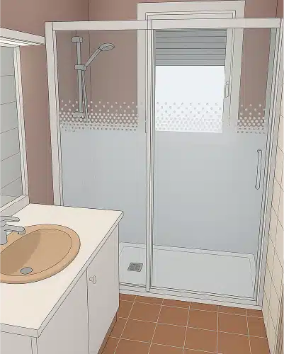 projet-renovation-salle-bain-douche-BAILLOEUIL-APRES-PLAN-3D salle de bains classique art déco par Bailloeuil sur Perpignan (66), image 3D