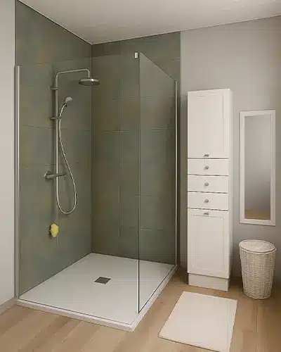 projet-renovation-salle-bains-douche-GUTZWILLER-APRES Rénovation complète d'une salle de bain dans un style Nature Zen dans le Haut-Rhin (68) image 3D