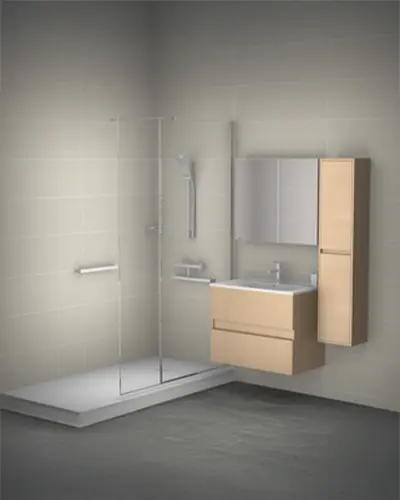 Projet rénovation salle de bain douche 3D
