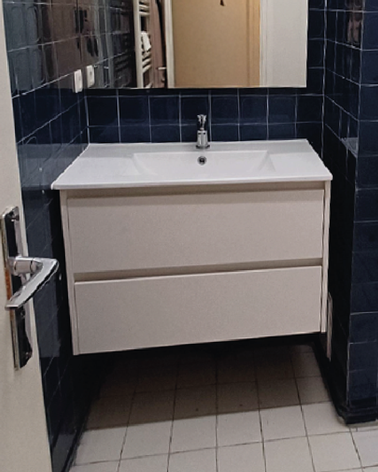 projet-renovation-salle-bain-douche-BAILLOEUIL-APRES salle de bains classique art déco par Bailloeuil sur Perpignan (66), photo après vasque