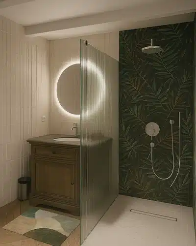 Projet rénovation salle de bain douche Plan 3D