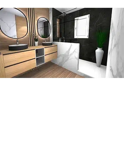 salle de bains chic et contemporaine par S2ED sur Poitiers (86), image 3D