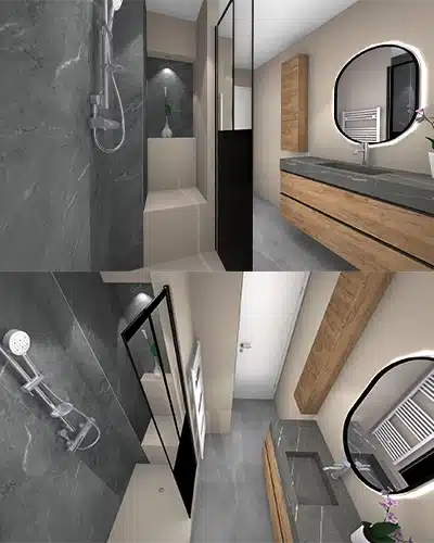 salle de bains chic et contemporaine par S2ED sur Poitiers (86), image 3D