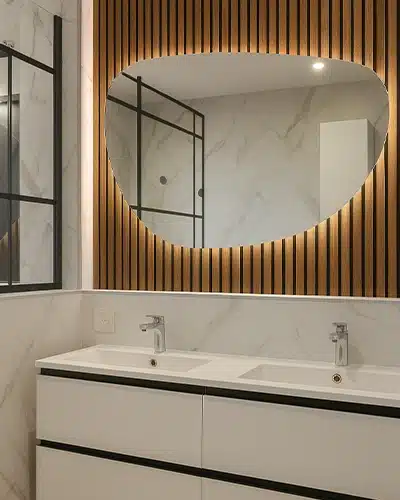 projet-renovation-salle-bains-douche-S2ED-3D salle de bains chic et contemporaine par S2ED sur Poitiers (86), image 3D