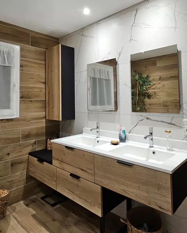 projet-renovation-salle-bains-douche-Leveque-APRES renovation salle bain miroir LED