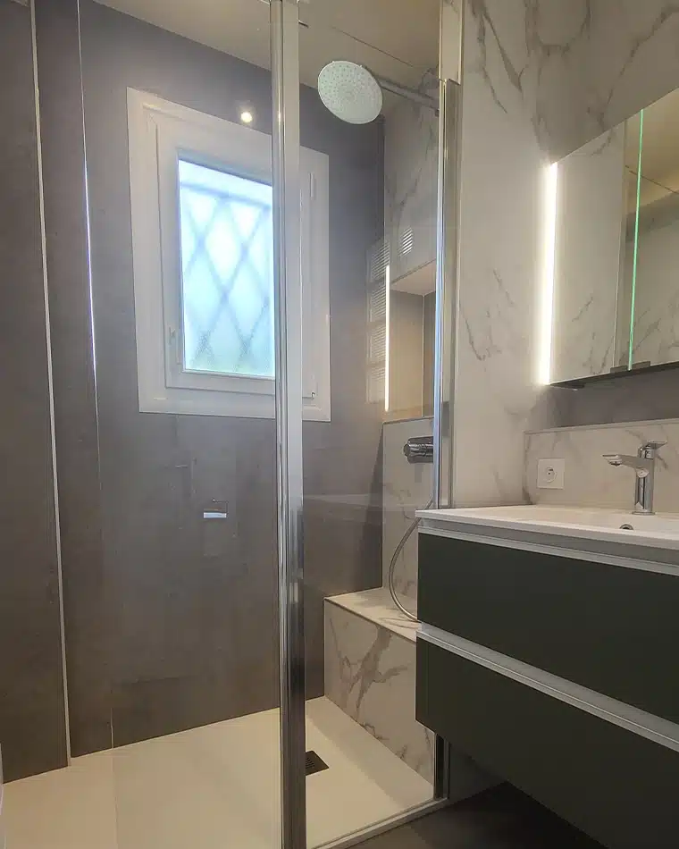 renovation salle bain receveur colonne douche
