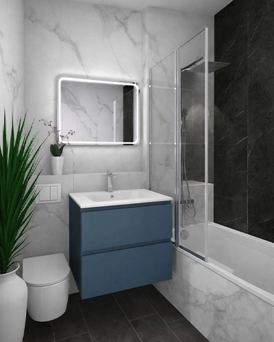 salle de bains chic et contemporaine par S2ED sur Poitiers (86), image 3D