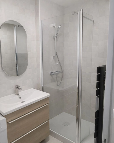 Projet rénovation salle de bain douche 3D