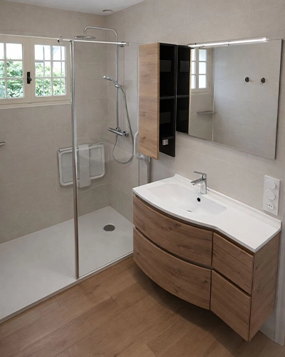 Projet rénovation salle de bain douche 3D