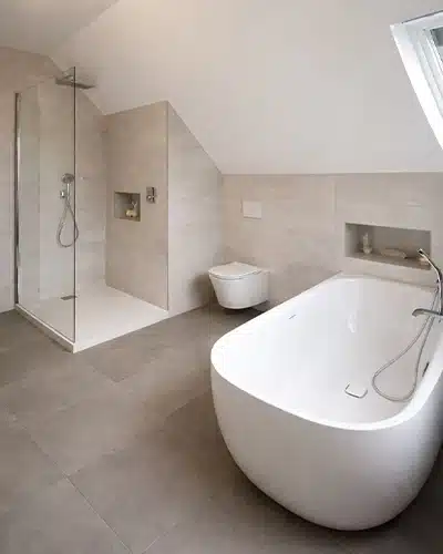 Rénovation complète d'une salle de bain dans un style Nature Zen dans le Haut-Rhin (68) image 3D