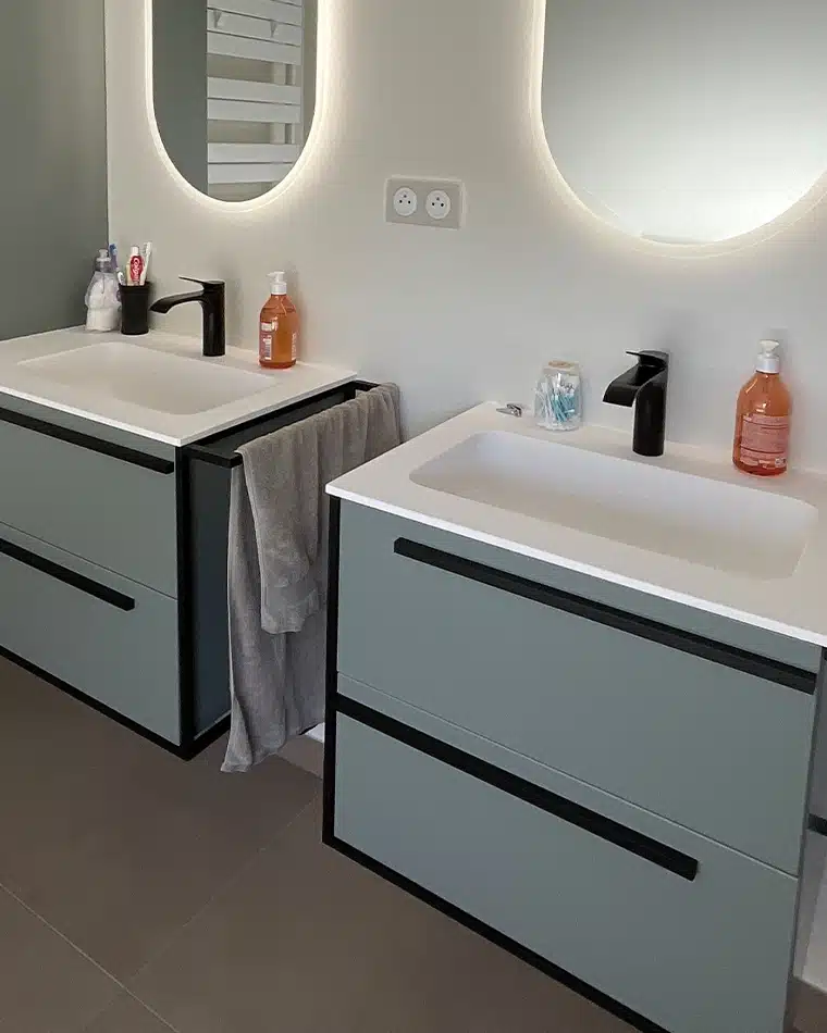 Rénovation complète d'une salle de bain dans un style Nature Zen dans le Haut-Rhin (68) photo après