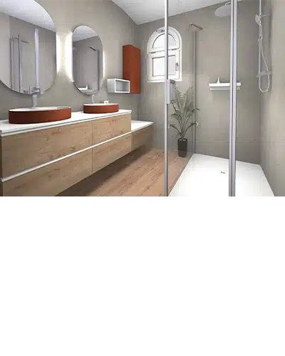 salle de bains chic et contemporaine par S2ED sur Poitiers (86), image 3D