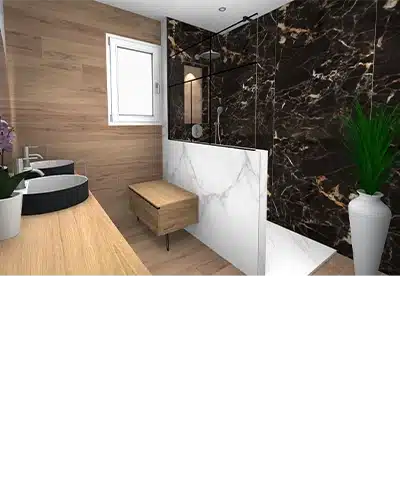 salle de bains chic et contemporaine par S2ED sur Poitiers (86), image 3D